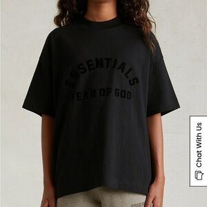 Essentials fear of god t shirt kids 8 women xs